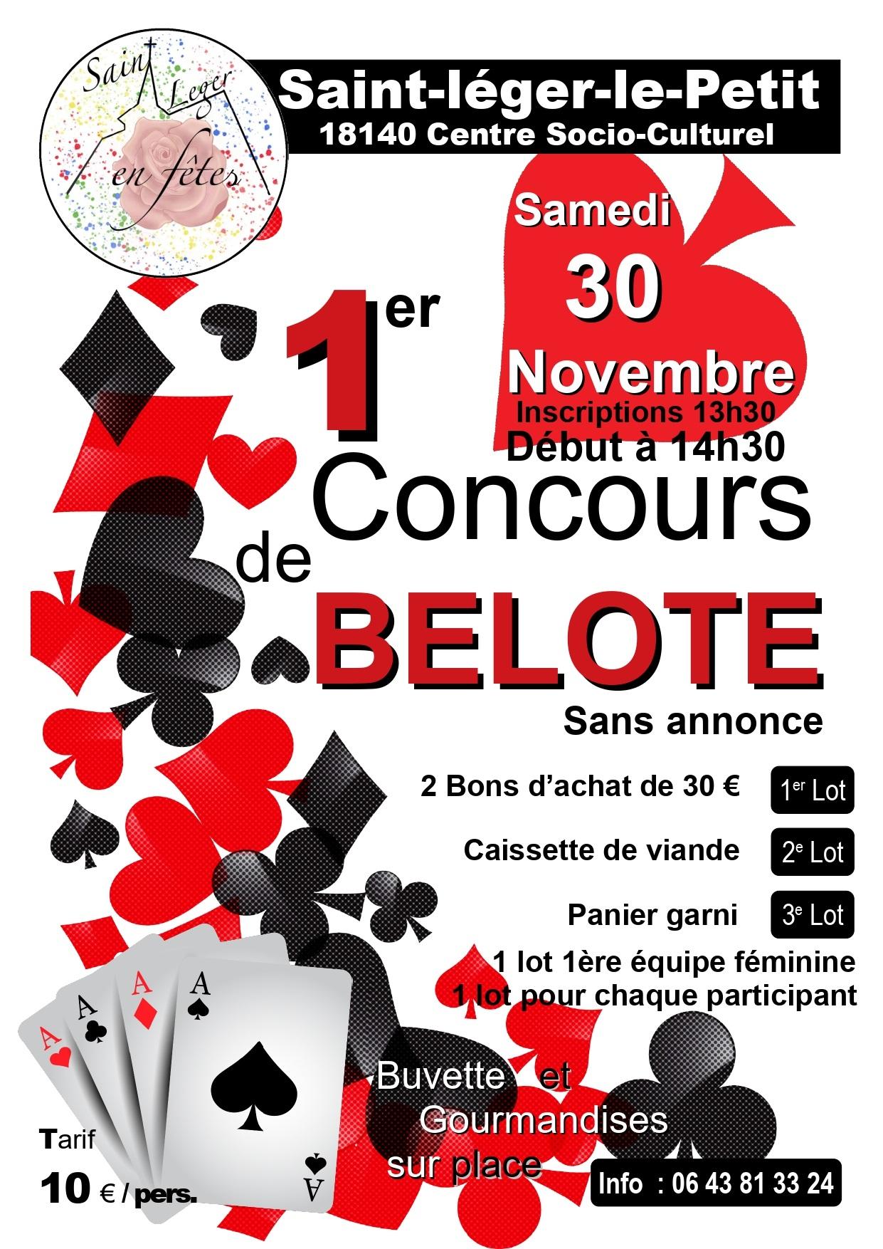 Affiche concours de belotte st leger