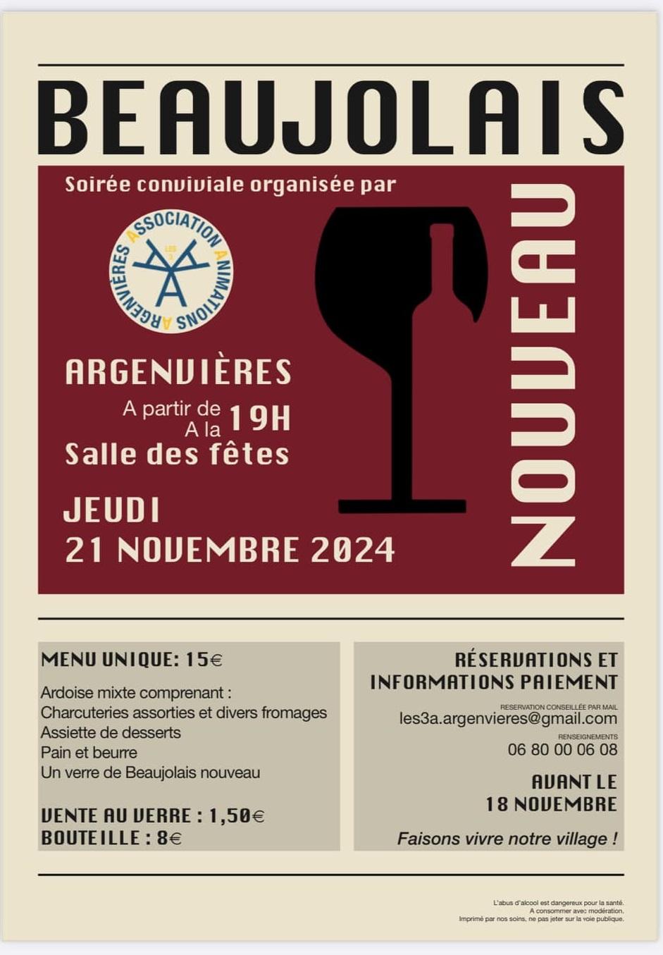 Beaujolais nouveau argenvieres 2024